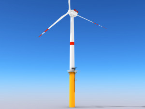 wind turbine - low poly 3Dモデル