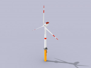 wind turbine - low poly 3Dモデル