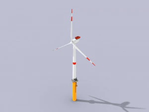 wind turbine - low poly 3D Model