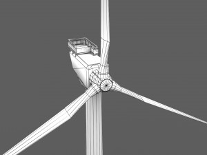 wind turbine - low poly 3Dモデル