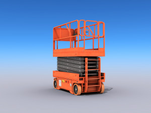 scissor lift platform - low poly 3D Model