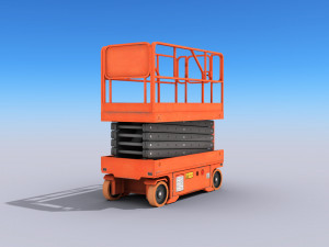scissor lift platform - low poly 3D Model