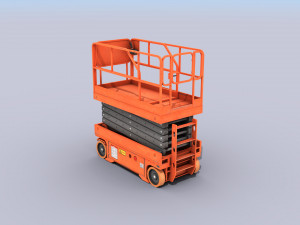scissor lift platform - low poly 3D Model