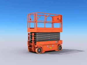 scissor lift platform - low poly 3D Model