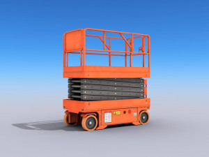 scissor lift platform - low poly 3D Model