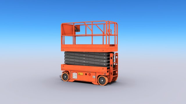 scissor lift platform - low poly 3D Model .c4d .max .obj .3ds .fbx .stl .blend 