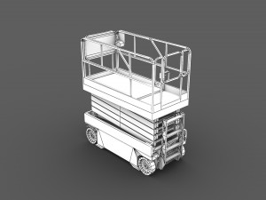 scissor lift platform - low poly 3D Model