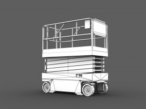 scissor lift platform - low poly 3D Model
