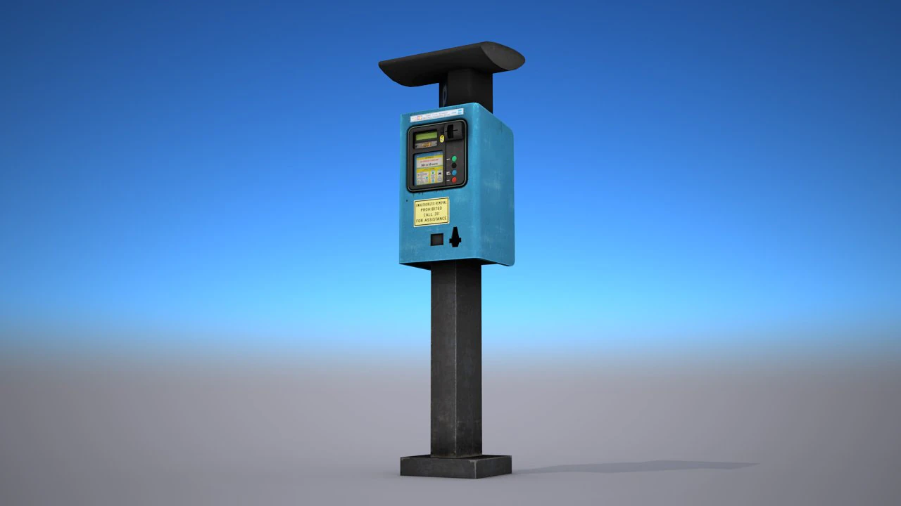 parking meter - low poly 3D Model .c4d .max .obj .3ds .fbx .stl .blend