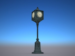 street clock - low poly 3D Model