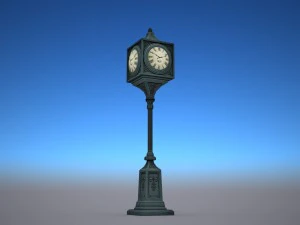 街路時計 - 低ポリ 3Dモデル