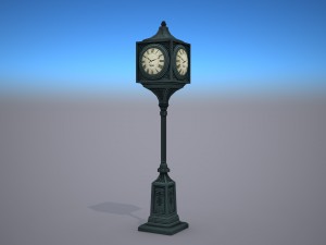 street clock - low poly Modelo 3D