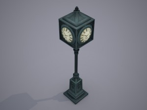 street clock - low poly Modelo 3D
