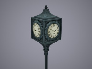 street clock - low poly Modelo 3D