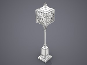 street clock - low poly Modelo 3D