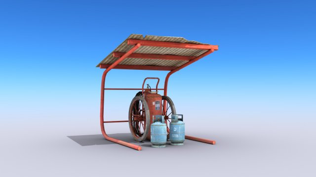 fire extinguisher - low poly 3D Model .c4d .max .obj .3ds .fbx .stl .blend 