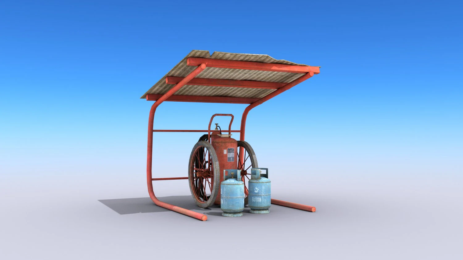 fire extinguisher - low poly 3D Model .c4d .max .obj .3ds .fbx .stl .blend