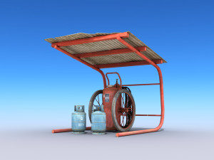 fire extinguisher - low poly 3D Model