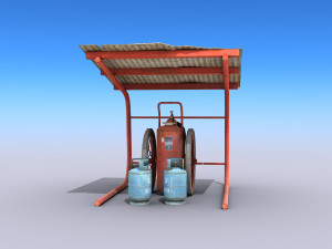 fire extinguisher - low poly 3D Model