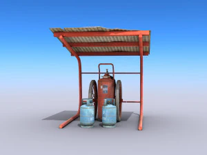 fire extinguisher - low poly 3D Model