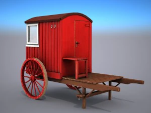 車輪付きライフガード ステーション - 低ポリゴン 3Dモデル