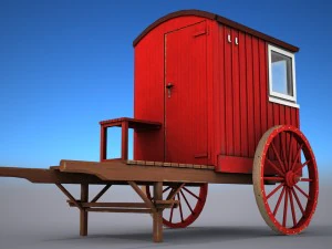 lifeguard station on wheels - low poly 3D Model
