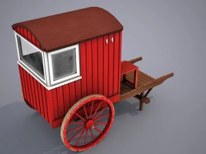 lifeguard station on wheels - low poly 3D Model
