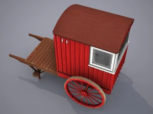 lifeguard station on wheels - low poly 3D Model