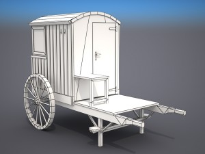 lifeguard station on wheels - low poly 3Dモデル