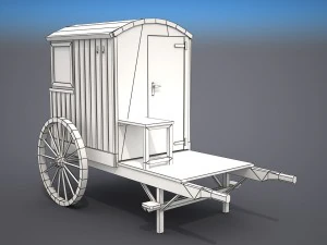 lifeguard station on wheels - low poly 3D Model