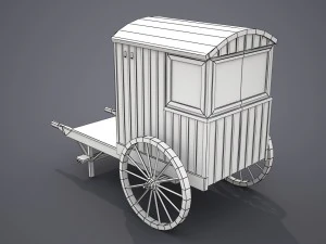 lifeguard station on wheels - low poly 3D Model
