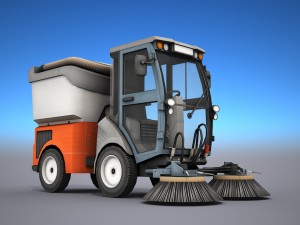 street sweeper - low poly Modelo 3D