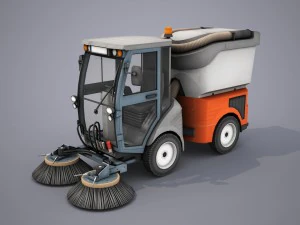street sweeper - low poly 3D Model