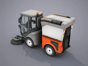 street sweeper - low poly 3D Model