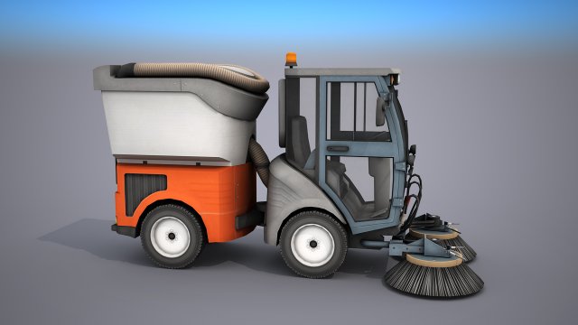 street sweeper - low poly 3D Model in Machines 3DExport