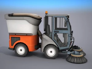 street sweeper - low poly 3D Model