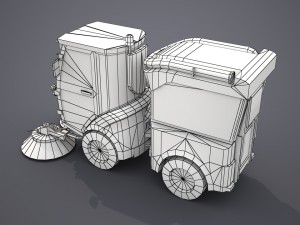 street sweeper - low poly 3D-Modell