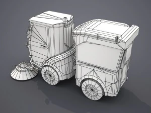 street sweeper - low poly 3D Model