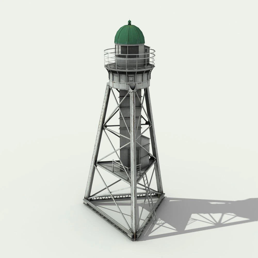 metal lighthouse - low poly 3D Model .c4d .max .obj .3ds .fbx .stl .blend