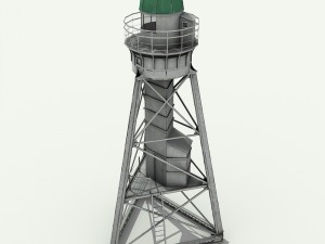 metal lighthouse - low poly Modèle 3D