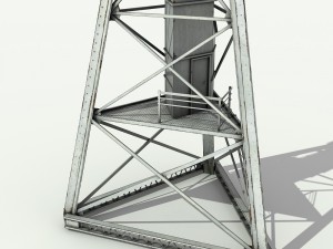 metal lighthouse - low poly Modèle 3D