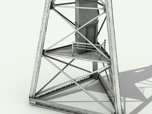 metal lighthouse - low poly 3D Model