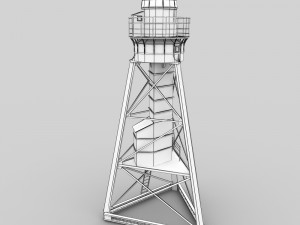 metal lighthouse - low poly Modèle 3D