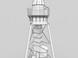 metal lighthouse - low poly Modèle 3D