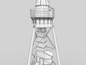 metal lighthouse - low poly 3D Model