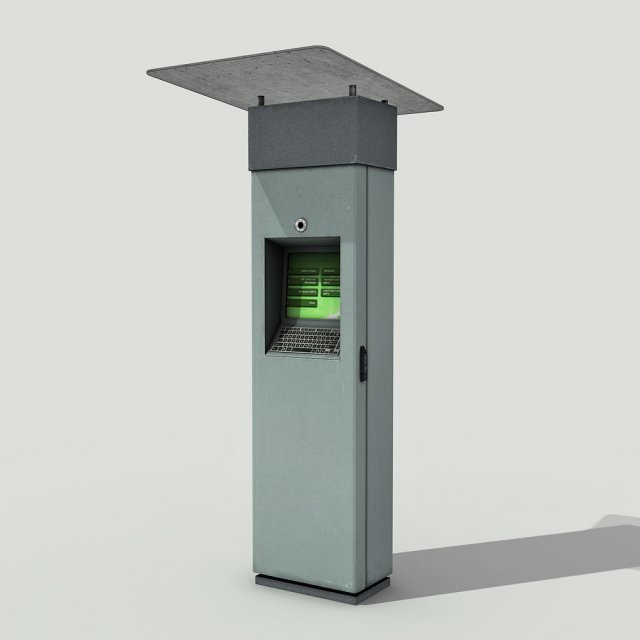 multimedia kiosk - low poly 3D Model .c4d .max .obj .3ds .fbx .stl .blend 
