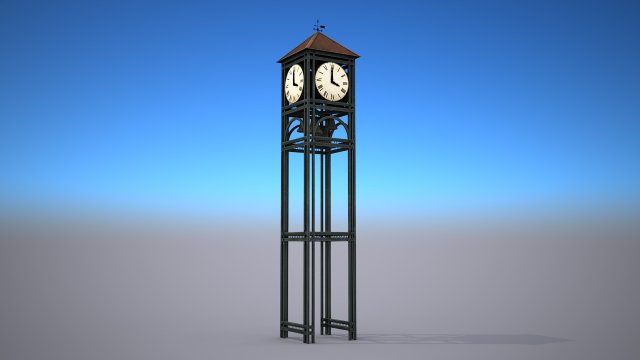 street clock - low poly 3Dモデル .c4d .max .obj .3ds .fbx .stl .blend 
