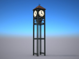street clock - low poly 3D Model
