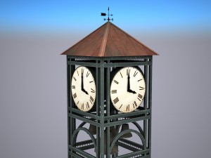 street clock - low poly 3Dモデル