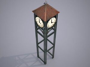 street clock - low poly 3Dモデル